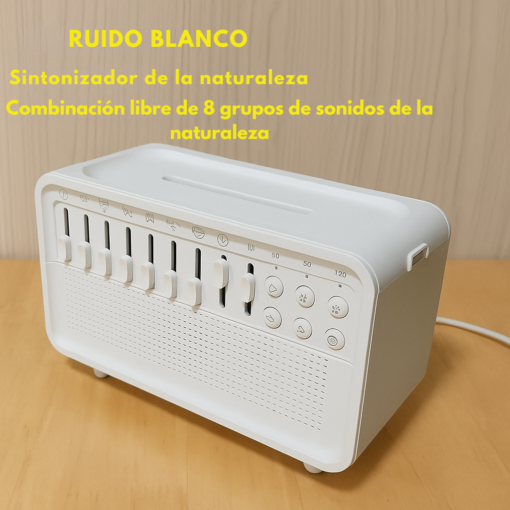 SueñoZen 5 en 1 – Ruido Blanco, Aromaterapia, Luz Nocturna y Bluetooth