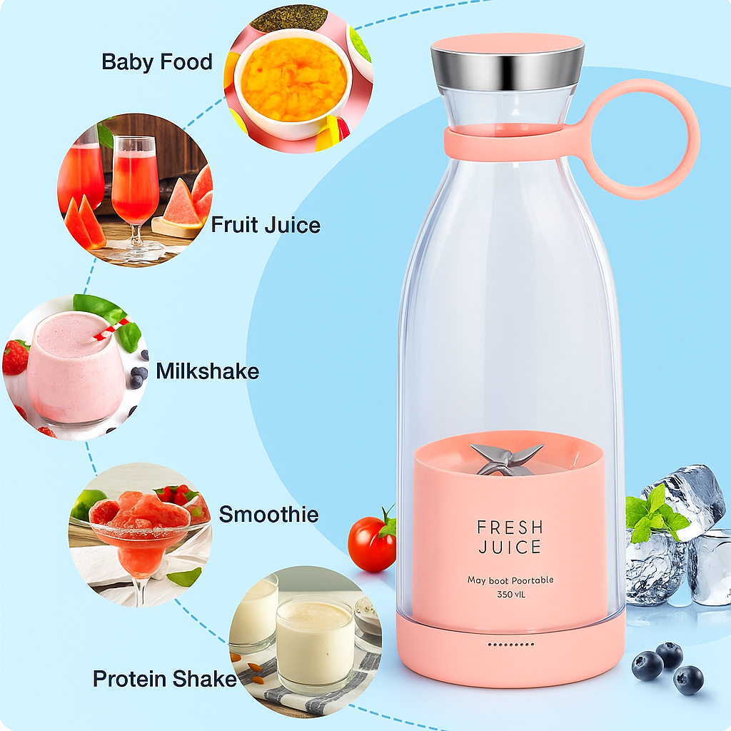 JuiceIt™ Portable Blender Bottle – Wireless Smoothie Maker for Home & Travel