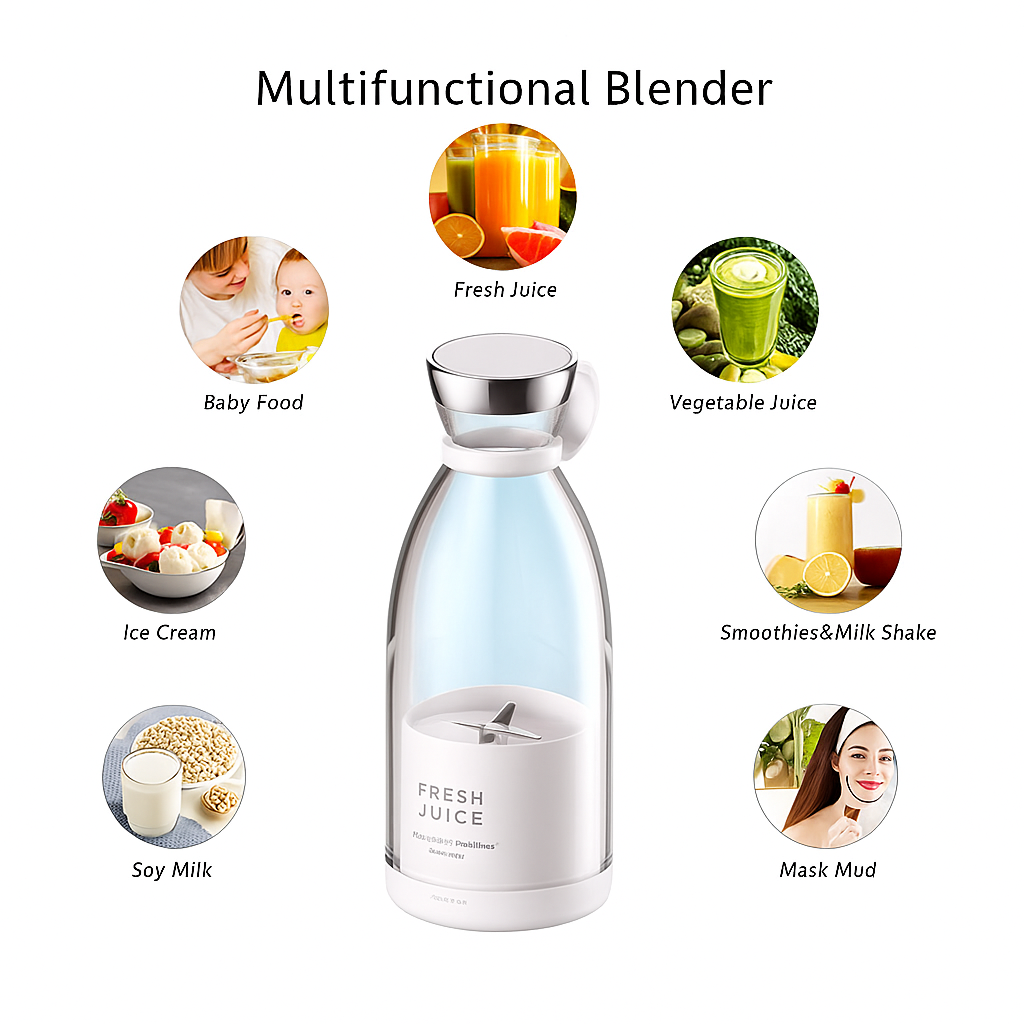 JuiceIt™ Portable Blender Bottle – Wireless Smoothie Maker for Home & Travel