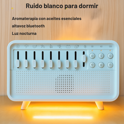 SueñoZen 5 en 1 – Ruido Blanco, Aromaterapia, Luz Nocturna y Bluetooth